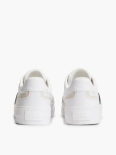 Leather Global Stripe Platform Trainers — White 4
