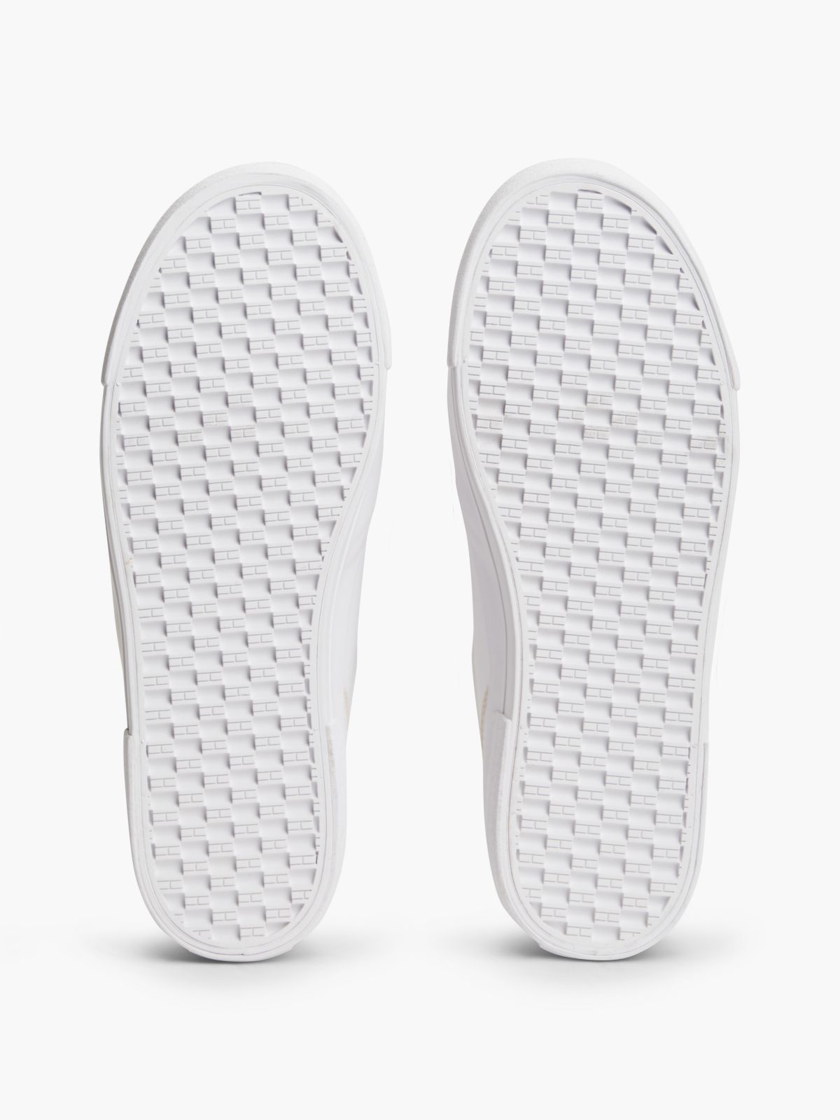 Leather Global Stripe Platform Trainers — White