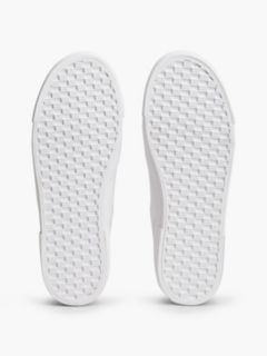 Leather Global Stripe Platform Trainers — White 5