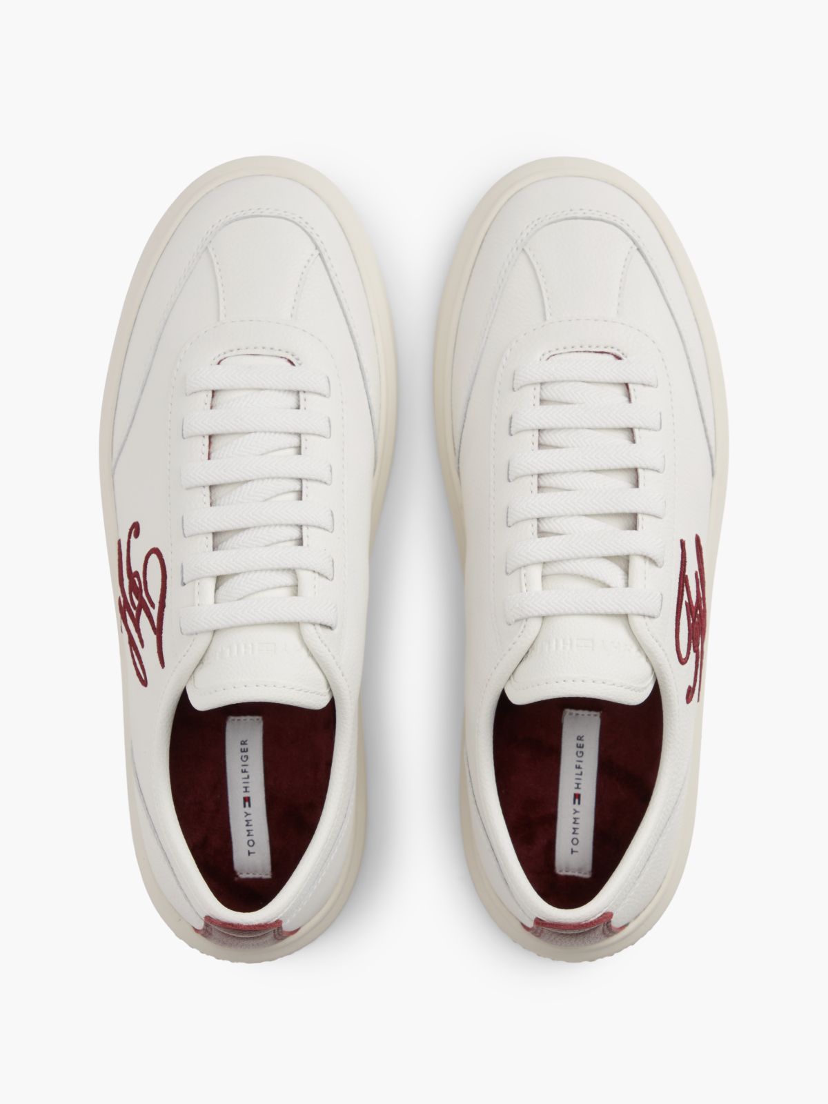 Hilfiger Icon Leather Court Trainers — Beige