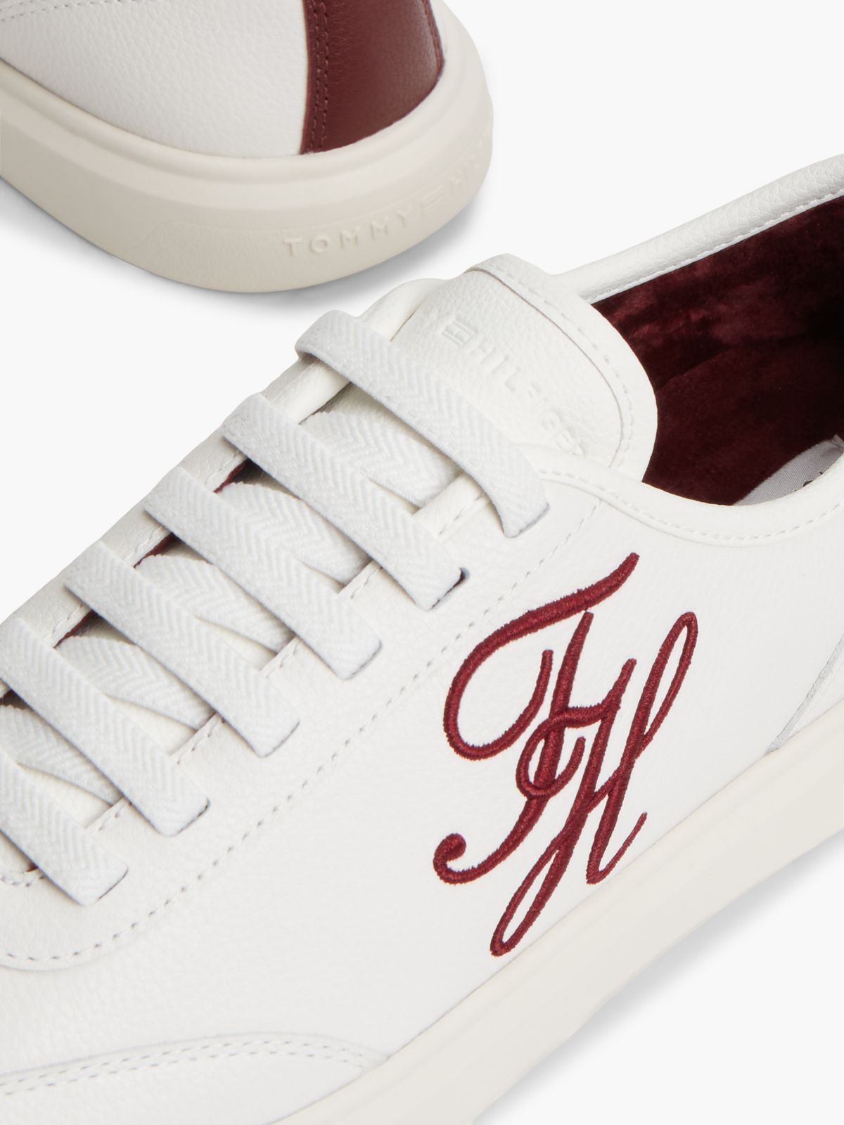 Hilfiger Icon Leather Court Trainers — Beige