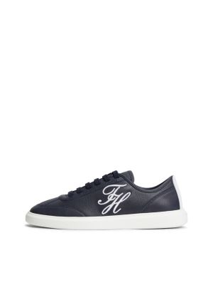 blau hilfiger icon court-sneaker aus leder für damen - tommy hilfiger