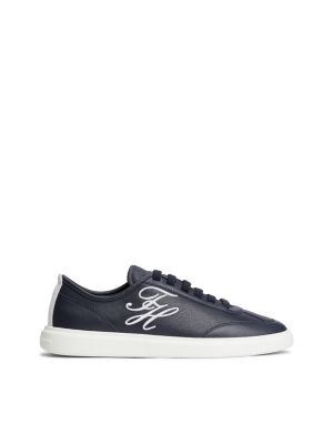 blue hilfiger icon court-sneaker aus leder für damen - tommy hilfiger