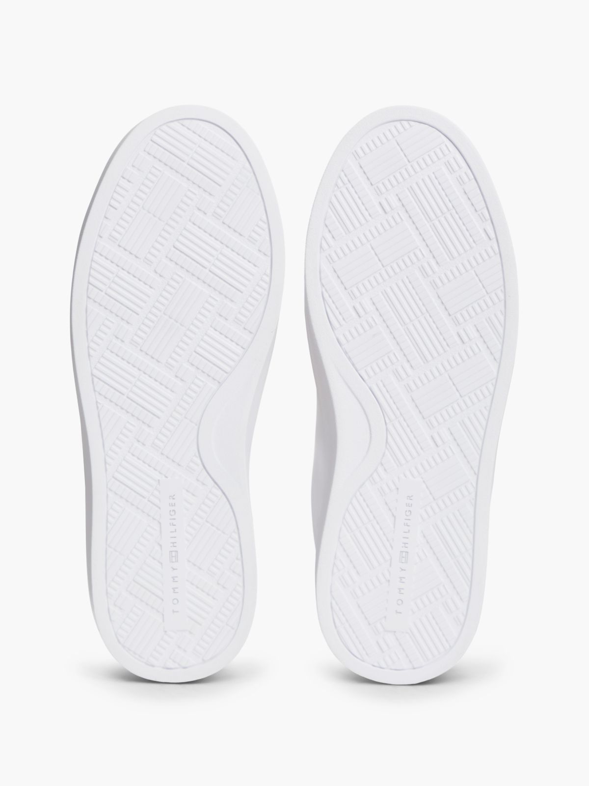 Leather Contrast Heel Cupsole Trainers — Beige