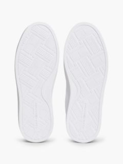 Leather Contrast Heel Cupsole Trainers — Beige 5