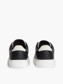 Leather Contrast Heel Cupsole Trainers — Black 4