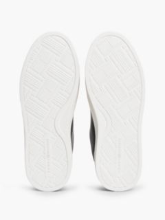 Leather Contrast Heel Cupsole Trainers — Black 5