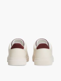 Leather Contrast Heel Cupsole Trainers — Red 4