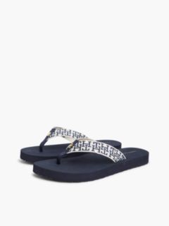 TH Monogram Webbing Strap Flip-Flops — Blue 2