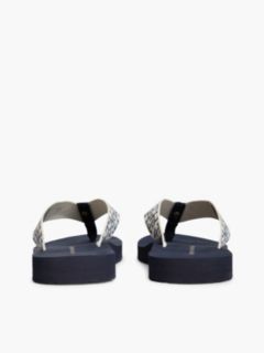 TH Monogram Webbing Strap Flip-Flops — Blue 4