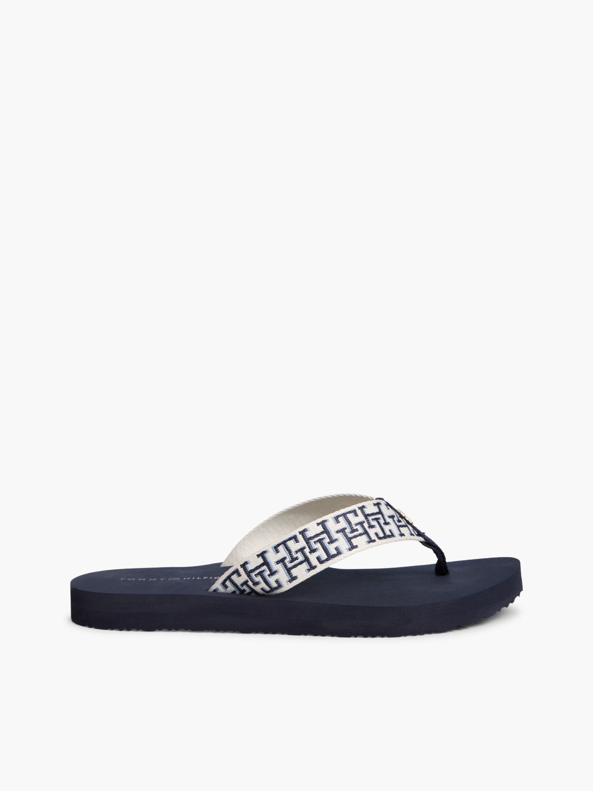 TH Monogram Webbing Strap Flip-Flops — Blue