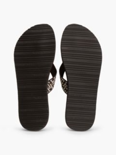 TH Monogram Webbing Strap Flip-Flops — Brown 5