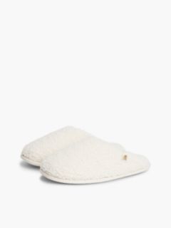 TH Monogram Faux Fur Slippers — Beige 2
