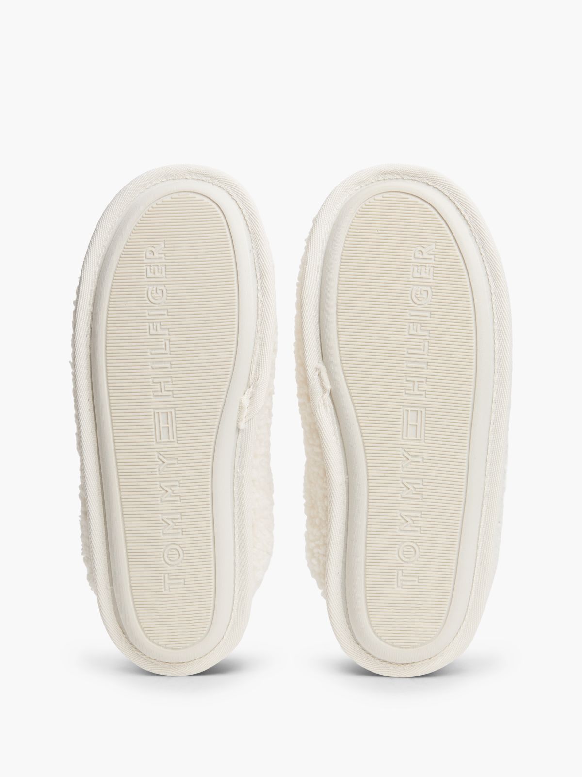 TH Monogram Faux Fur Slippers — Beige