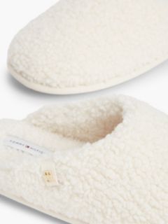 TH Monogram Faux Fur Slippers — Beige 6