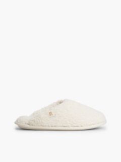 TH Monogram Faux Fur Slippers — Beige 1
