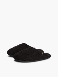 TH Monogram Faux Fur Slippers — Black 2