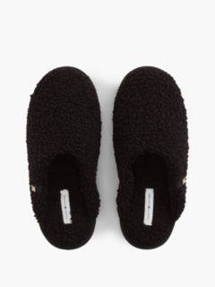 TH Monogram Faux Fur Slippers — Black 3