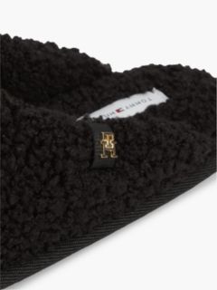 TH Monogram Faux Fur Slippers — Black 6