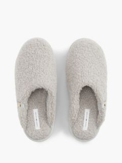 TH Monogram Faux Fur Slippers — Grey 3