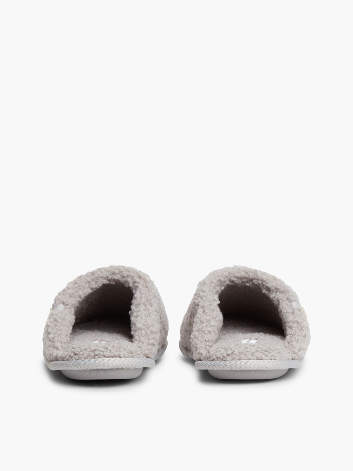 TH Monogram Faux Fur Slippers — Grey