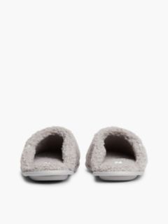TH Monogram Faux Fur Slippers — Grey 4