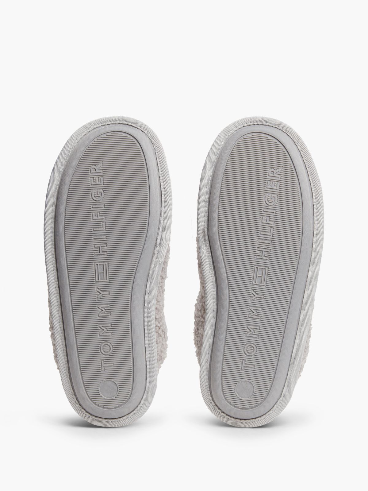 TH Monogram Faux Fur Slippers — Grey