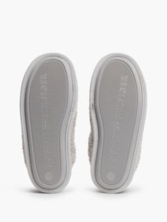 TH Monogram Faux Fur Slippers — Grey 5