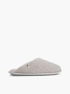 TH Monogram Faux Fur Slippers — Grey 1