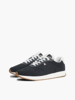 TH Monogram Plaque Suede Trainers — Blue 2