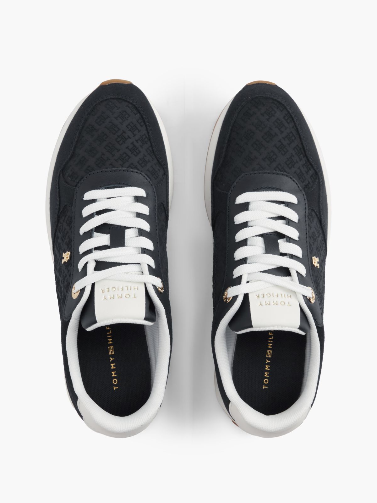 TH Monogram Plaque Suede Trainers — Blue