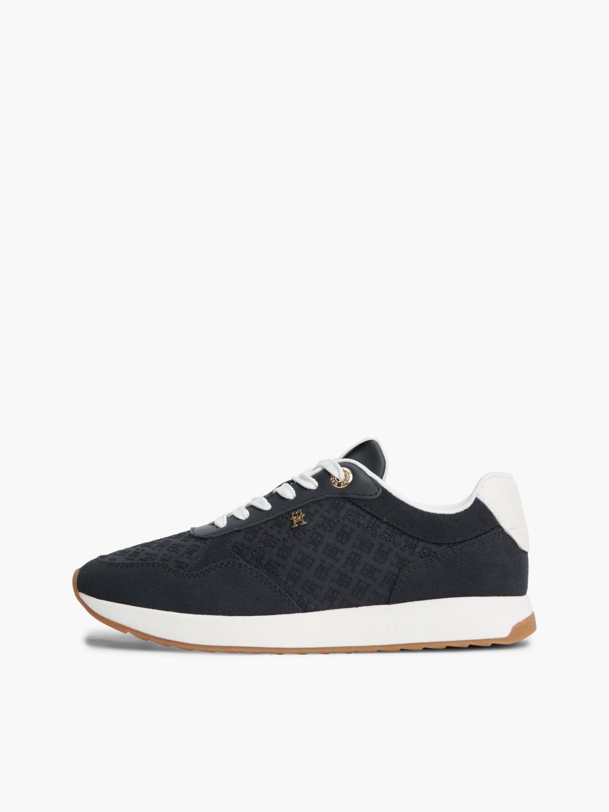 TH Monogram Plaque Suede Trainers — Blue