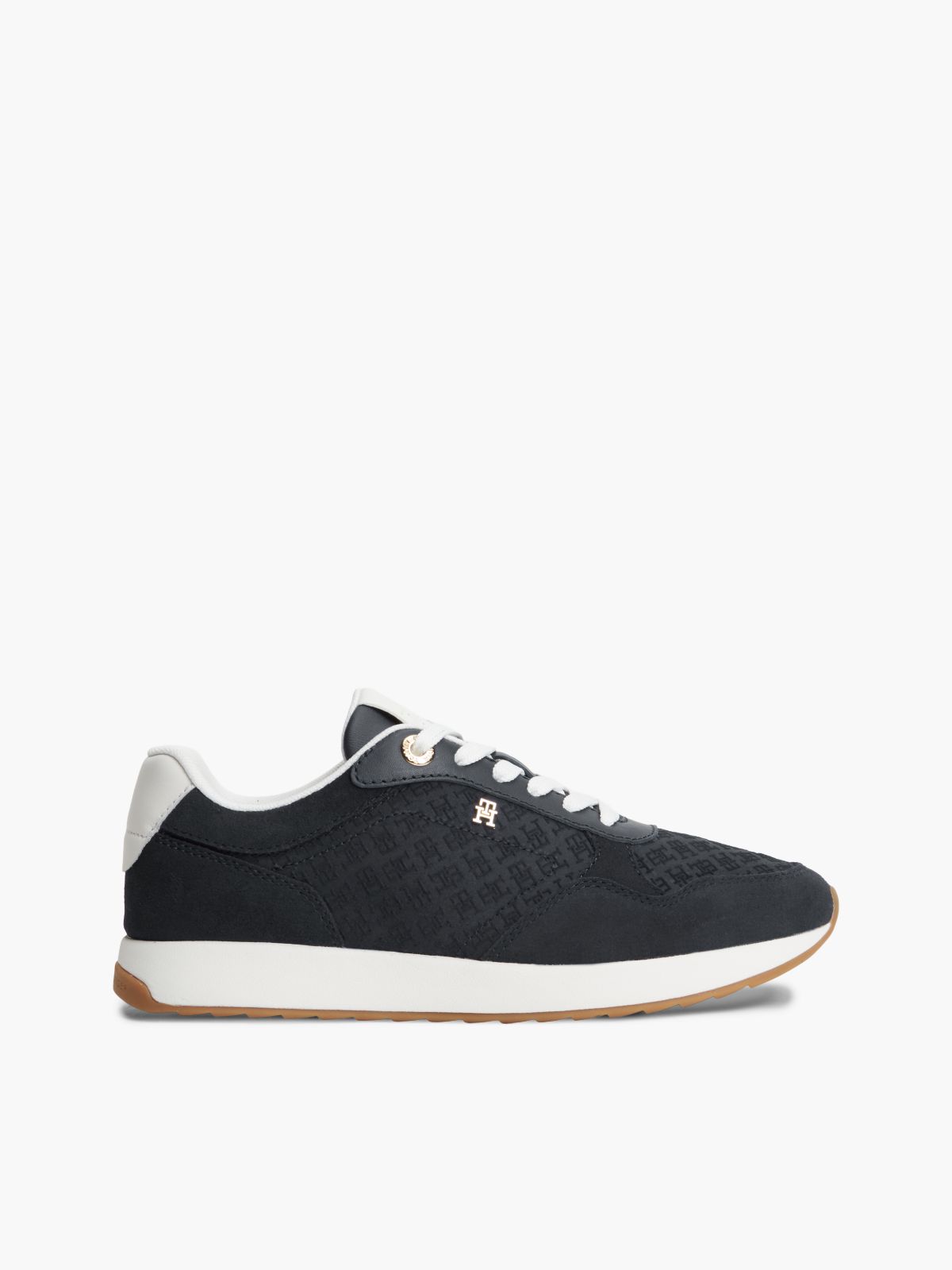 TH Monogram Plaque Suede Trainers — Blue