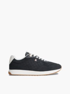 TH Monogram Plaque Suede Trainers — Blue 1