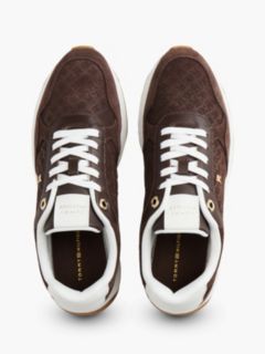 TH Monogram Plaque Suede Trainers — Brown 3