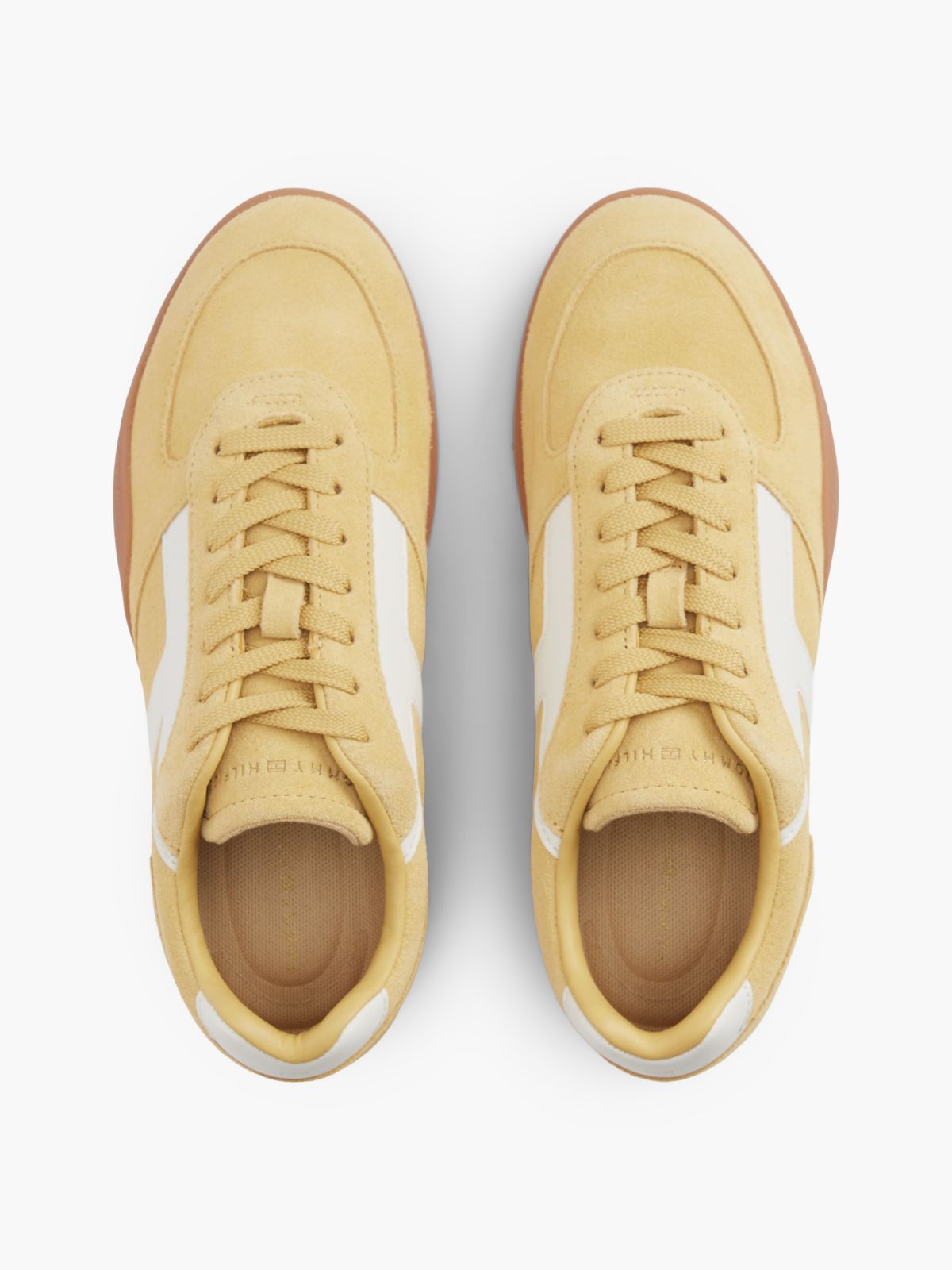 Suede Vintage Low Profile Trainers — Gold