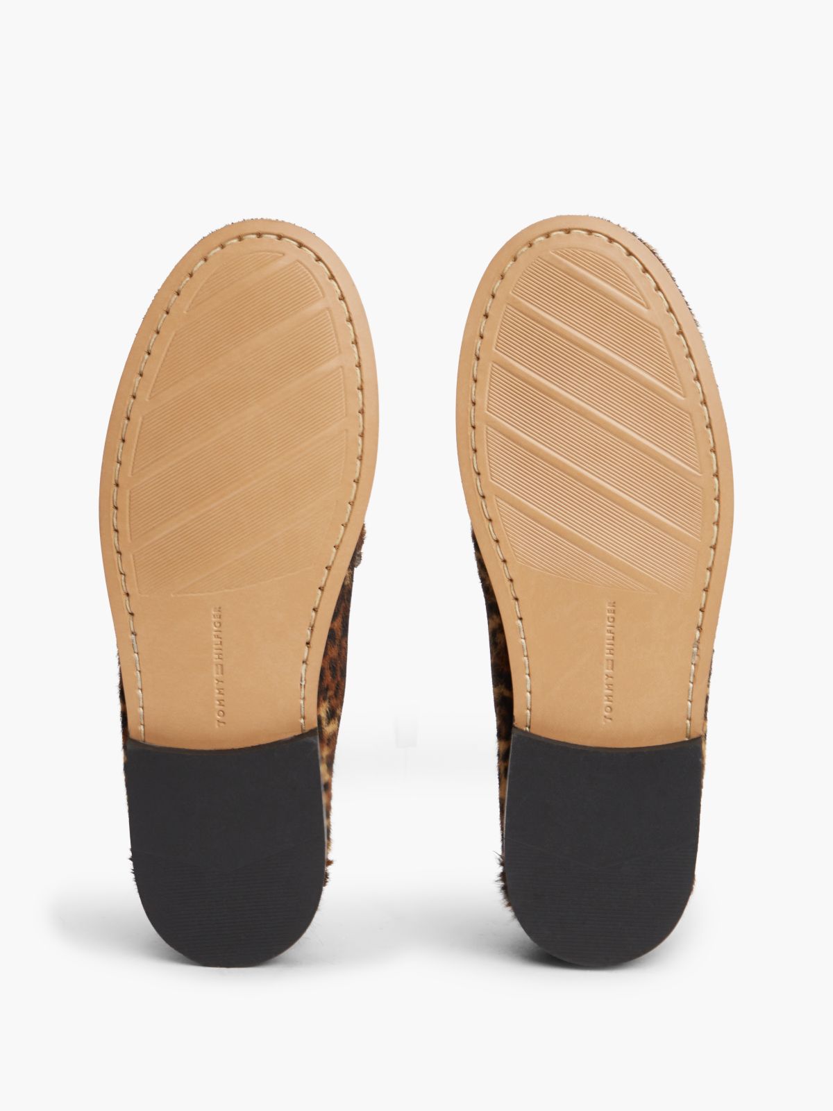 Leather Cheetah Print Penny Loafers — Brown