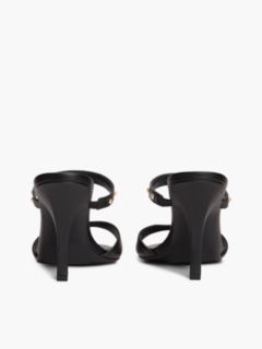 Leather TH Monogram Stud Heeled Sandals — Black 4
