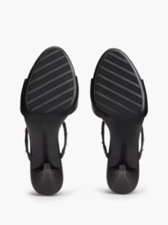 Leather TH Monogram Stud Heeled Sandals — Black 5