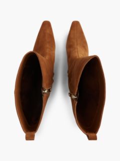 Kitten Heel Suede Knee-High Boots — Brown 3