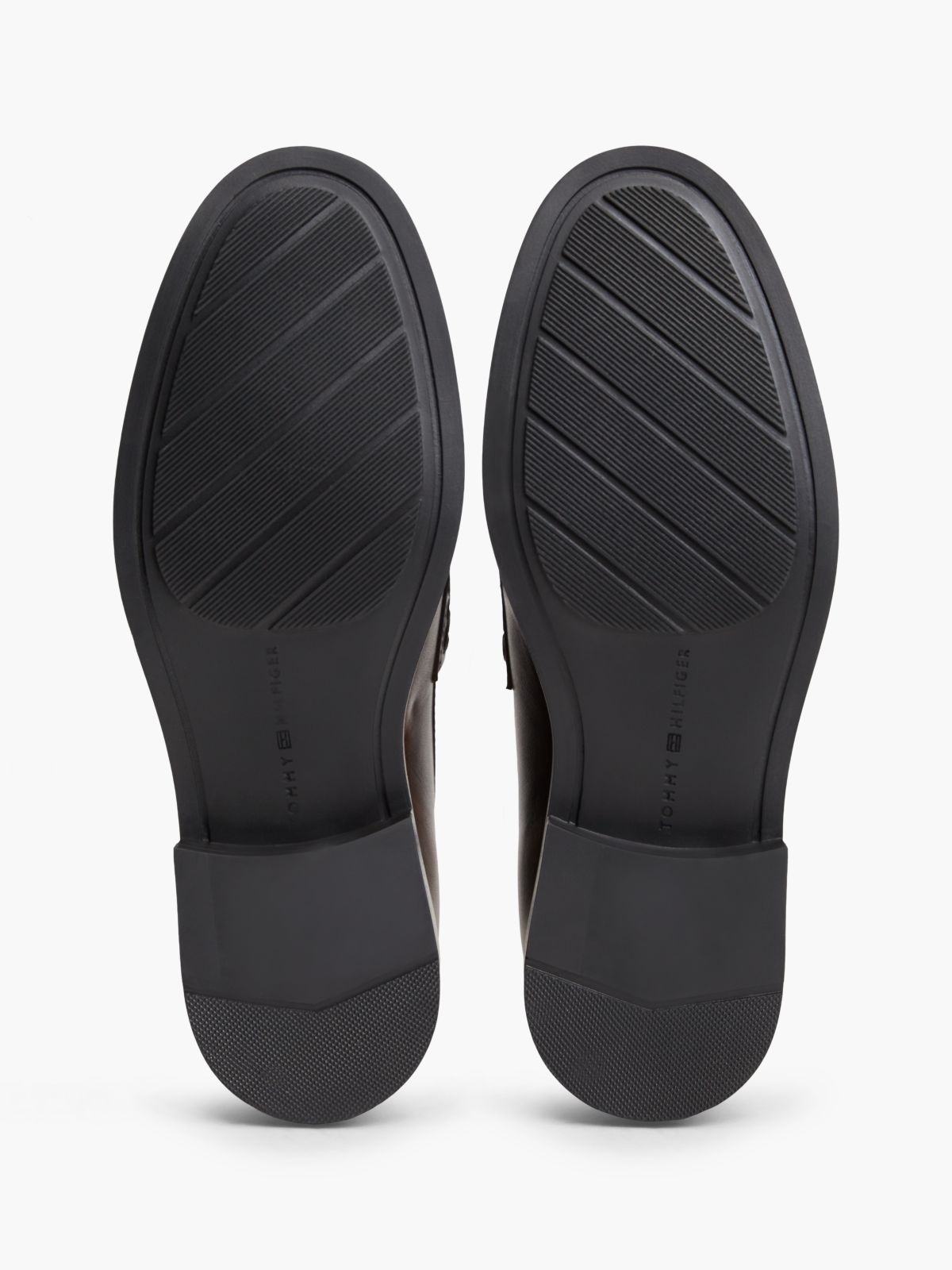Leather Chain Horsebit Fringe Loafers — Brown