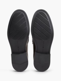 Leather Chain Horsebit Fringe Loafers — Brown 5