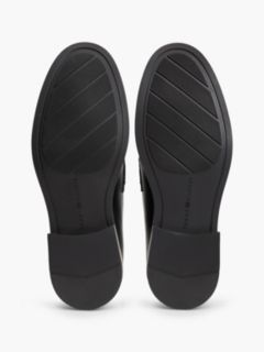 Leather Chain Horsebit Fringe Loafers — Black 5