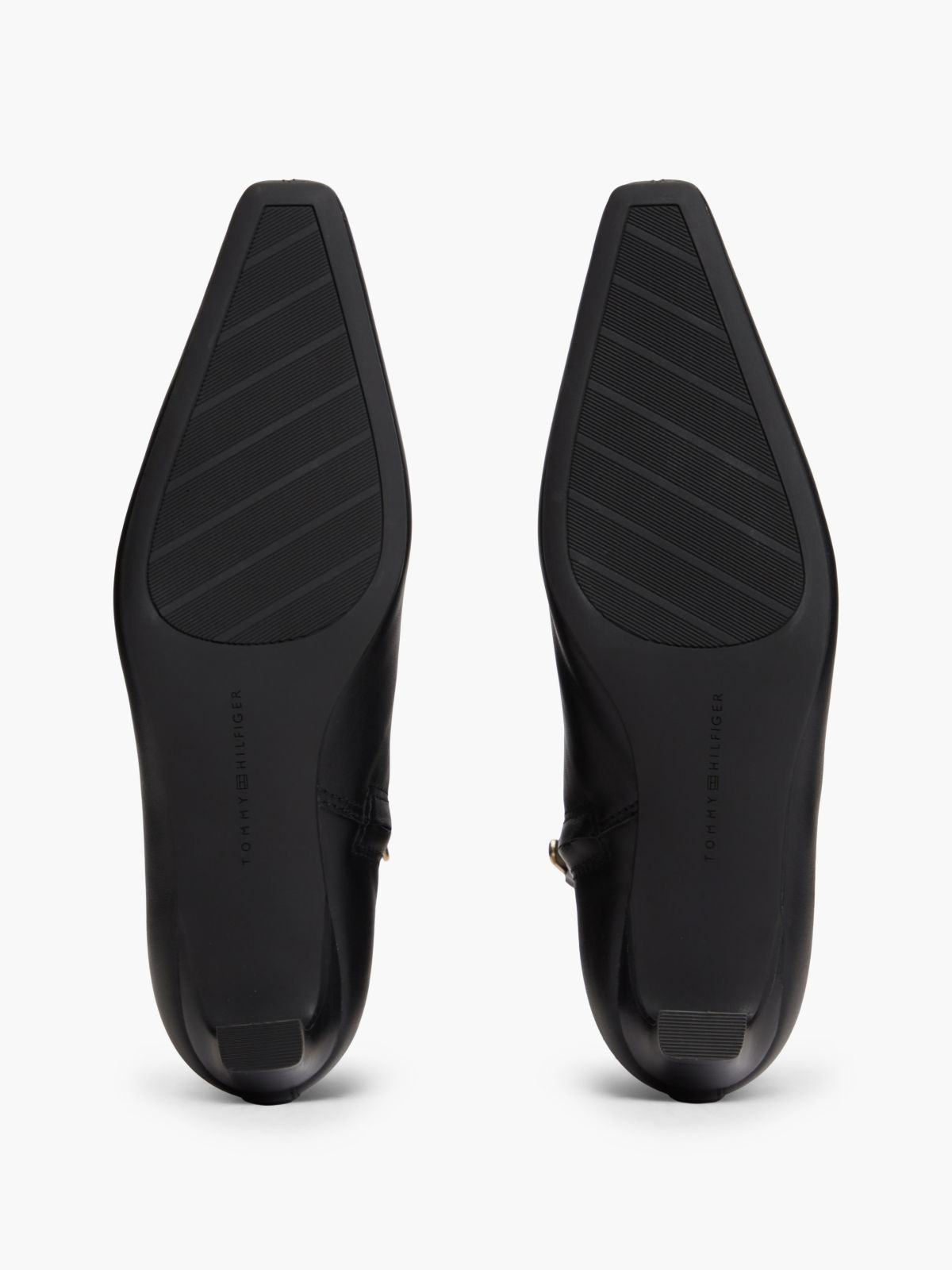 Kitten Heel Leather Ankle Boots — Black