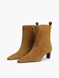 Kitten Heel Suede Ankle Boots — Brown 2