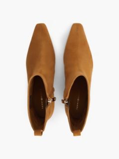 Kitten Heel Suede Ankle Boots — Brown 3