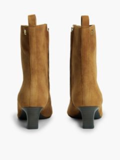 Kitten Heel Suede Ankle Boots — Brown 4
