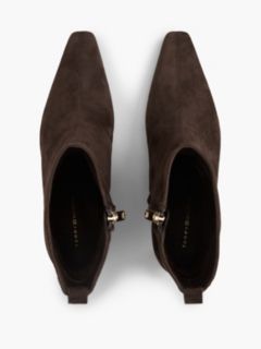 Kitten Heel Suede Ankle Boots — Brown 3