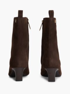 Kitten Heel Suede Ankle Boots — Brown 4