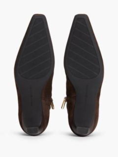 Kitten Heel Suede Ankle Boots — Brown 5